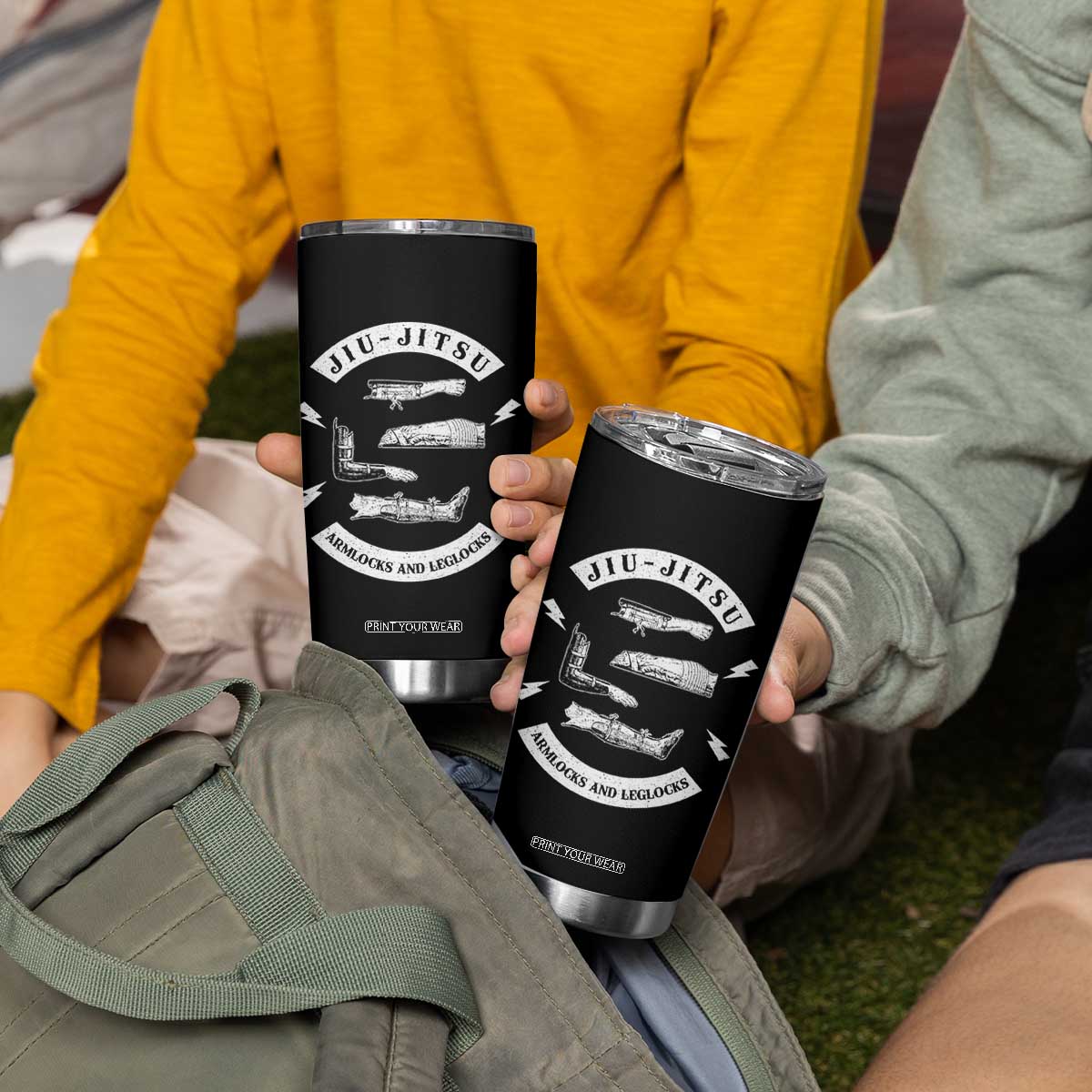 Vintage Jiu Jitsu Tumbler Cup Armlocks and Leglocks BJJ Grappling Fans TS10 Print Your Wear