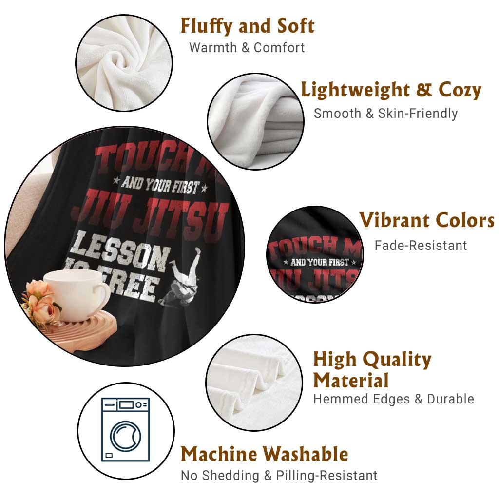 Brazilian BJJ Throw Blanket Touch Me First Jiu Jitsu Lesson Is Free TS10 Print Your Wear