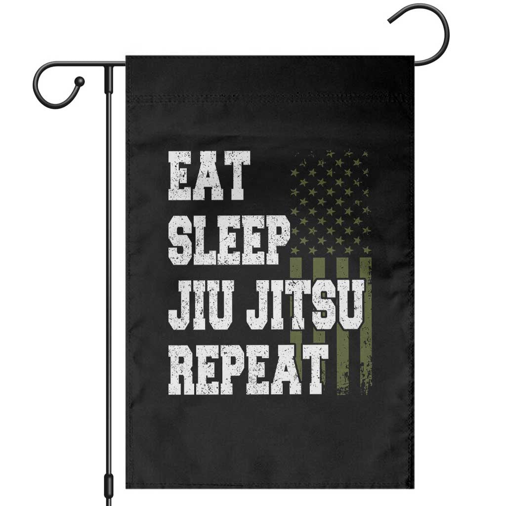 Eat Sleep Jiu Jitsu Repeat Garden Flag Cool JiuJitsu BJJ American Flag TS10 Black Print Your Wear