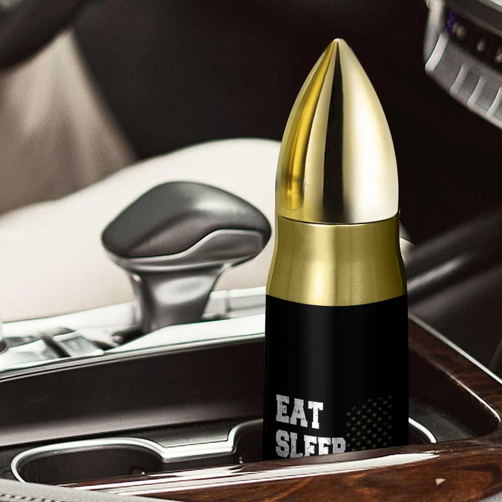 Eat Sleep Jiu Jitsu Repeat Bullet Tumbler Cool JiuJitsu BJJ American Flag TS10 Print Your Wear