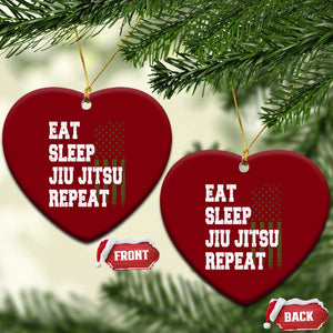 Eat Sleep Jiu Jitsu Repeat Ceramic Ornament Cool JiuJitsu BJJ American Flag TS10 Print Your Wear