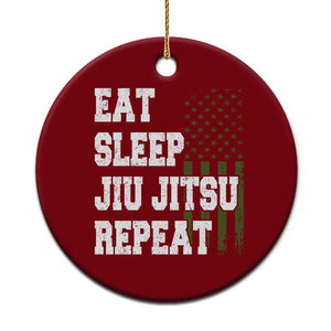 Eat Sleep Jiu Jitsu Repeat Ceramic Ornament Cool JiuJitsu BJJ American Flag TS10 1pc Red Print Your Wear