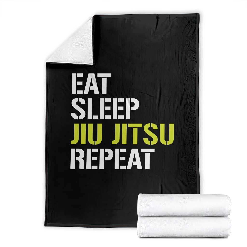 Eat Sleep Jiu Jitsu Repeat Throw Blanket Cool JiuJitsu BJJ TS10 Black Print Your Wear