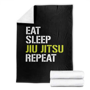 Eat Sleep Jiu Jitsu Repeat Throw Blanket Cool JiuJitsu BJJ TS10 Black Print Your Wear