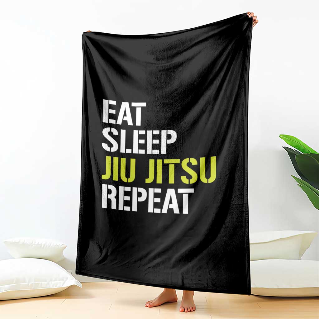 Eat Sleep Jiu Jitsu Repeat Throw Blanket Cool JiuJitsu BJJ TS10 Print Your Wear