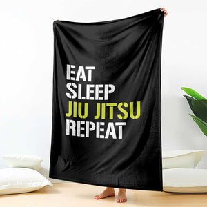 Eat Sleep Jiu Jitsu Repeat Throw Blanket Cool JiuJitsu BJJ TS10 Print Your Wear