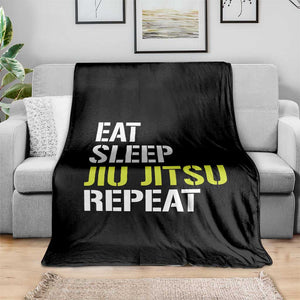 Eat Sleep Jiu Jitsu Repeat Throw Blanket Cool JiuJitsu BJJ TS10 Print Your Wear
