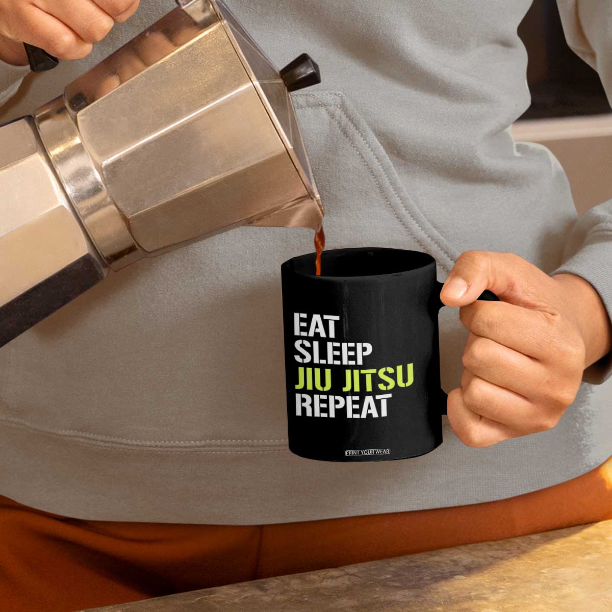 Eat Sleep Jiu Jitsu Repeat Coffee Mug Cool JiuJitsu BJJ TS10 Print Your Wear