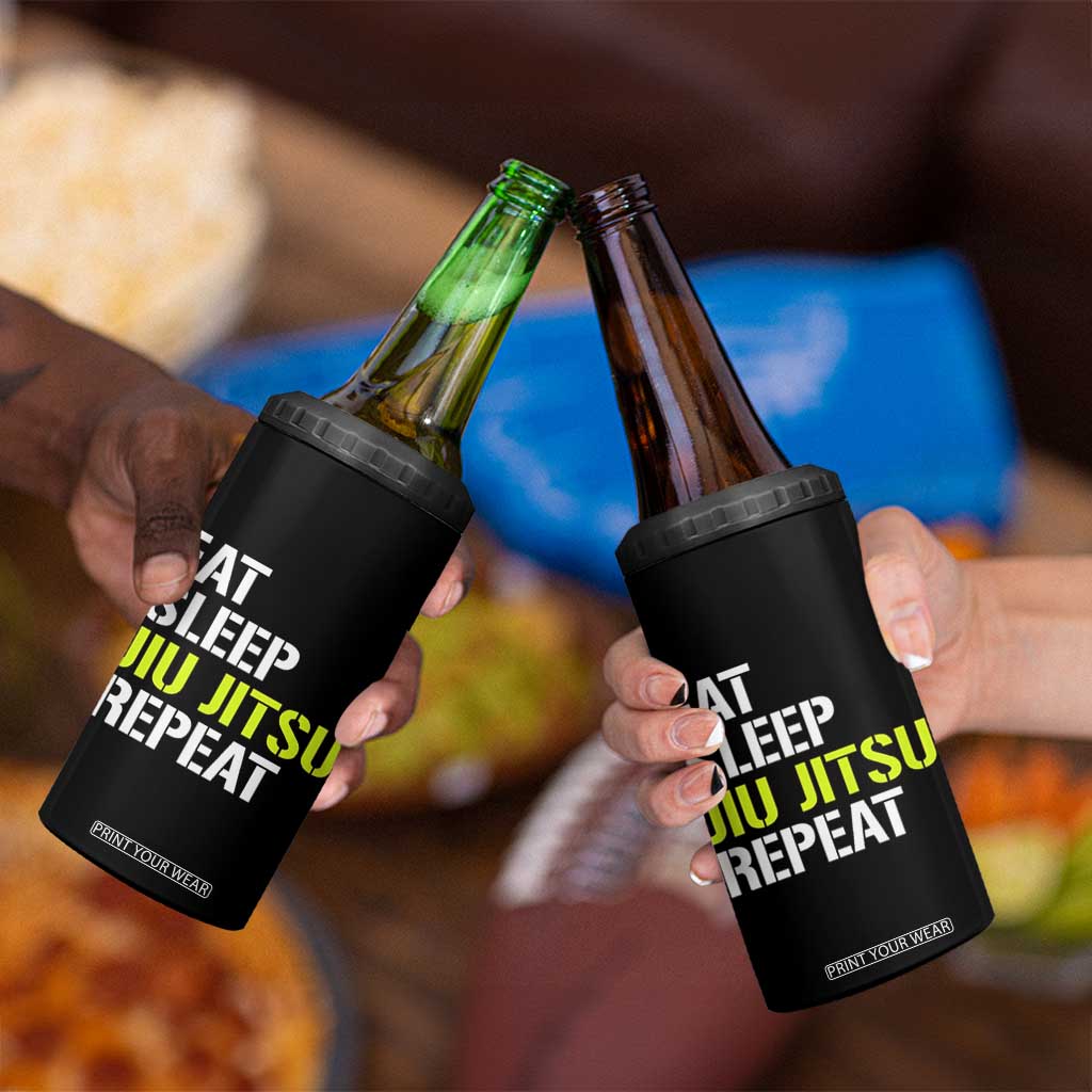 Eat Sleep Jiu Jitsu Repeat 4 in 1 Can Cooler Tumbler Cool JiuJitsu BJJ TS10 Print Your Wear