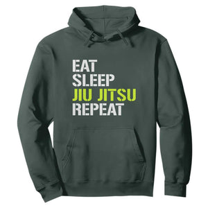 Eat Sleep Jiu Jitsu Repeat Hoodie Cool JiuJitsu BJJ TS10 Dark Forest Green Print Your Wear