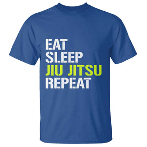 Eat Sleep Jiu Jitsu Repeat T Shirt Cool JiuJitsu BJJ TS10 Royal Blue Print Your Wear