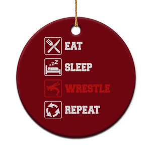 Eat Sleep Wrestle Repeat Ceramic Ornament Funny Wrestling Gym TS10 1pc Red Print Your Wear