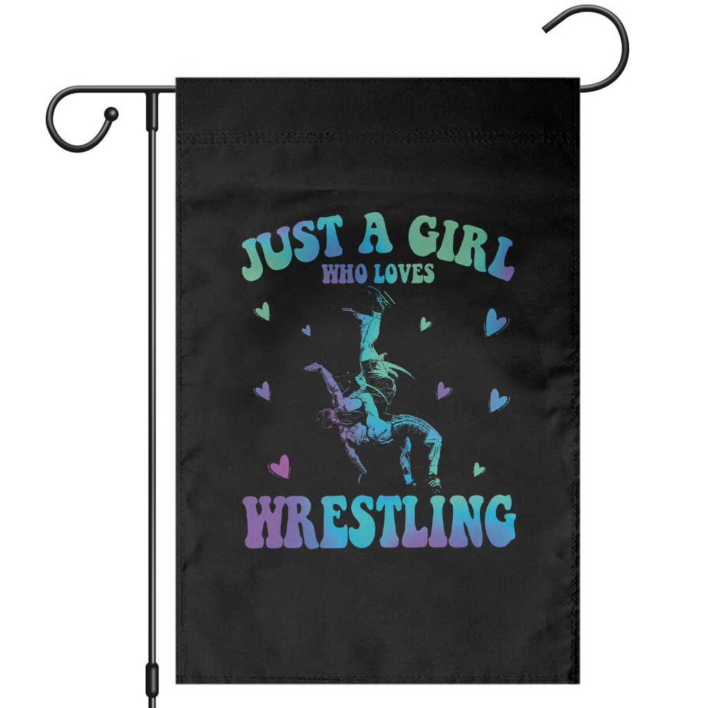 Just A Girl Who Loves Wrestling Garden Flag Funny Wrestle Lover Wrestler TS10 Black Print Your Wear