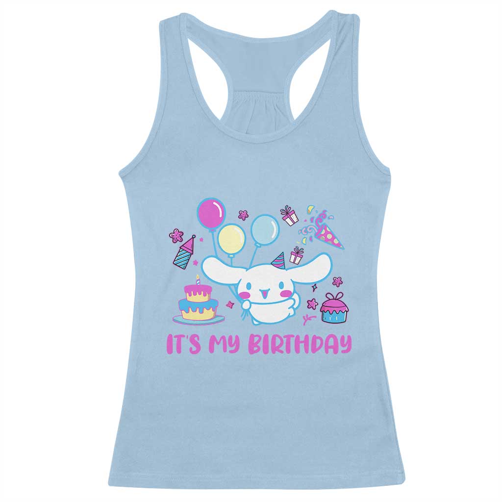 Its My Birthday Racerback Tank Top Girl Party Funny Bday Family Party TS10 Light Blue Print Your Wear