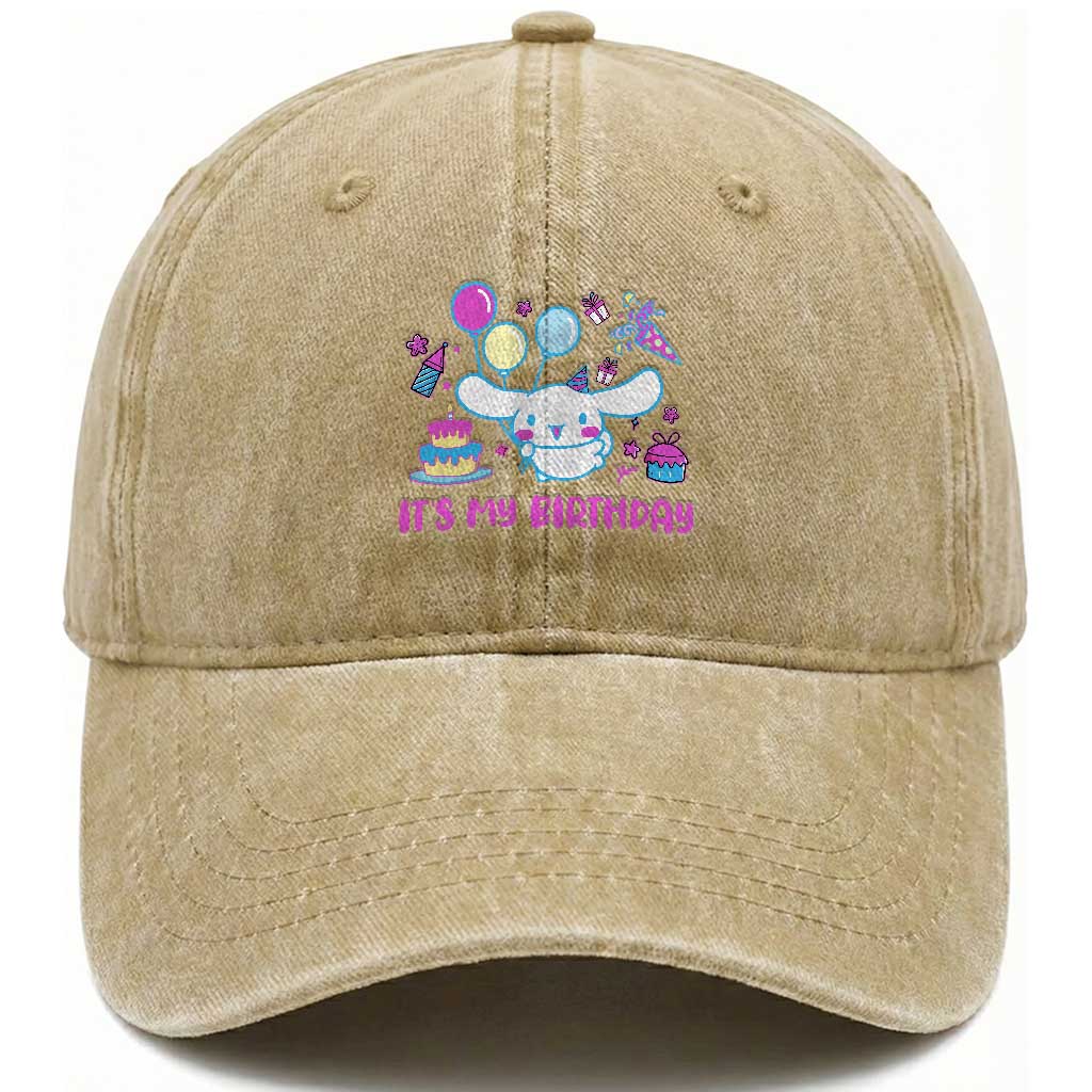 Its My Birthday Washed Cotton Baseball Cap Girl Party Funny Bday Family Party TS10 Print Your Wear