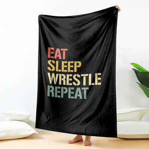 Eat Sleep Wrestle Repeat Throw Blanket Cool Wrestling TS10 Print Your Wear