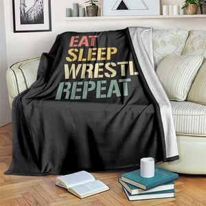 Eat Sleep Wrestle Repeat Throw Blanket Cool Wrestling TS10 Print Your Wear