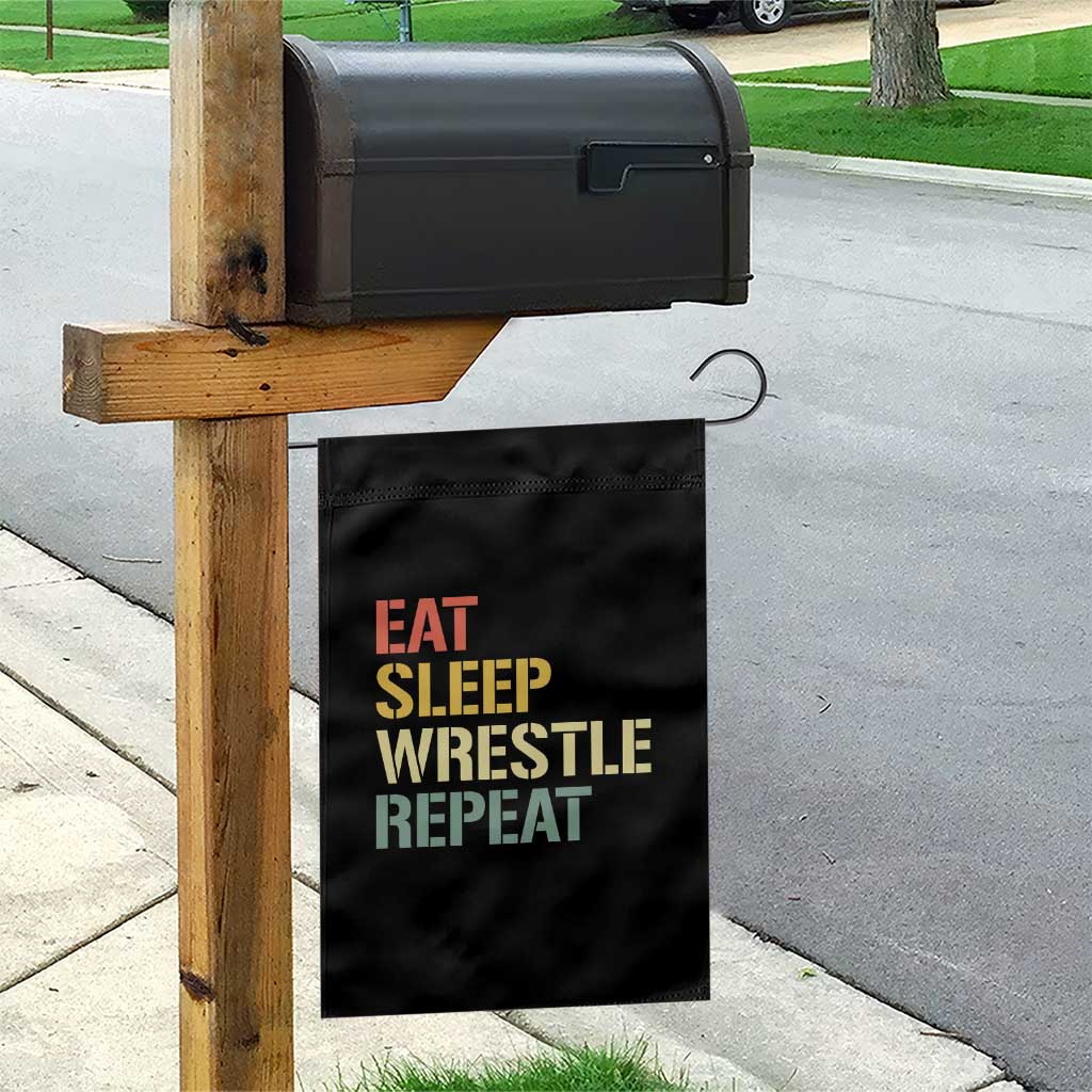 Eat Sleep Wrestle Repeat Garden Flag Cool Wrestling TS10 Print Your Wear