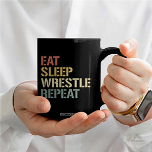 Eat Sleep Wrestle Repeat Coffee Mug Cool Wrestling TS10 Print Your Wear