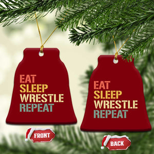 Eat Sleep Wrestle Repeat Ceramic Ornament Cool Wrestling TS10 Print Your Wear