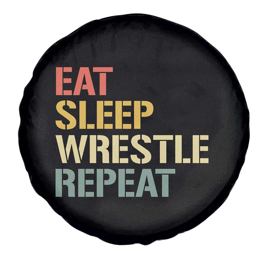 Eat Sleep Wrestle Repeat Spare Tire Cover Cool Wrestling TS10 Print Your Wear
