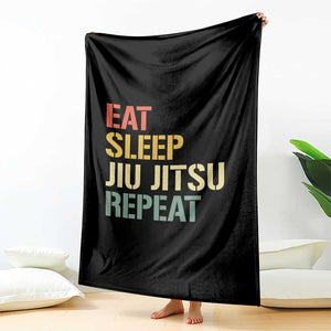 Retro Eat Sleep Jiu Jitsu Repeat Throw Blanket Vintage JiuJitsu BJJ TS10 Print Your Wear