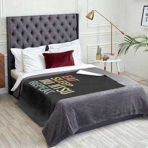 Retro Eat Sleep Jiu Jitsu Repeat Throw Blanket Vintage JiuJitsu BJJ TS10 Print Your Wear
