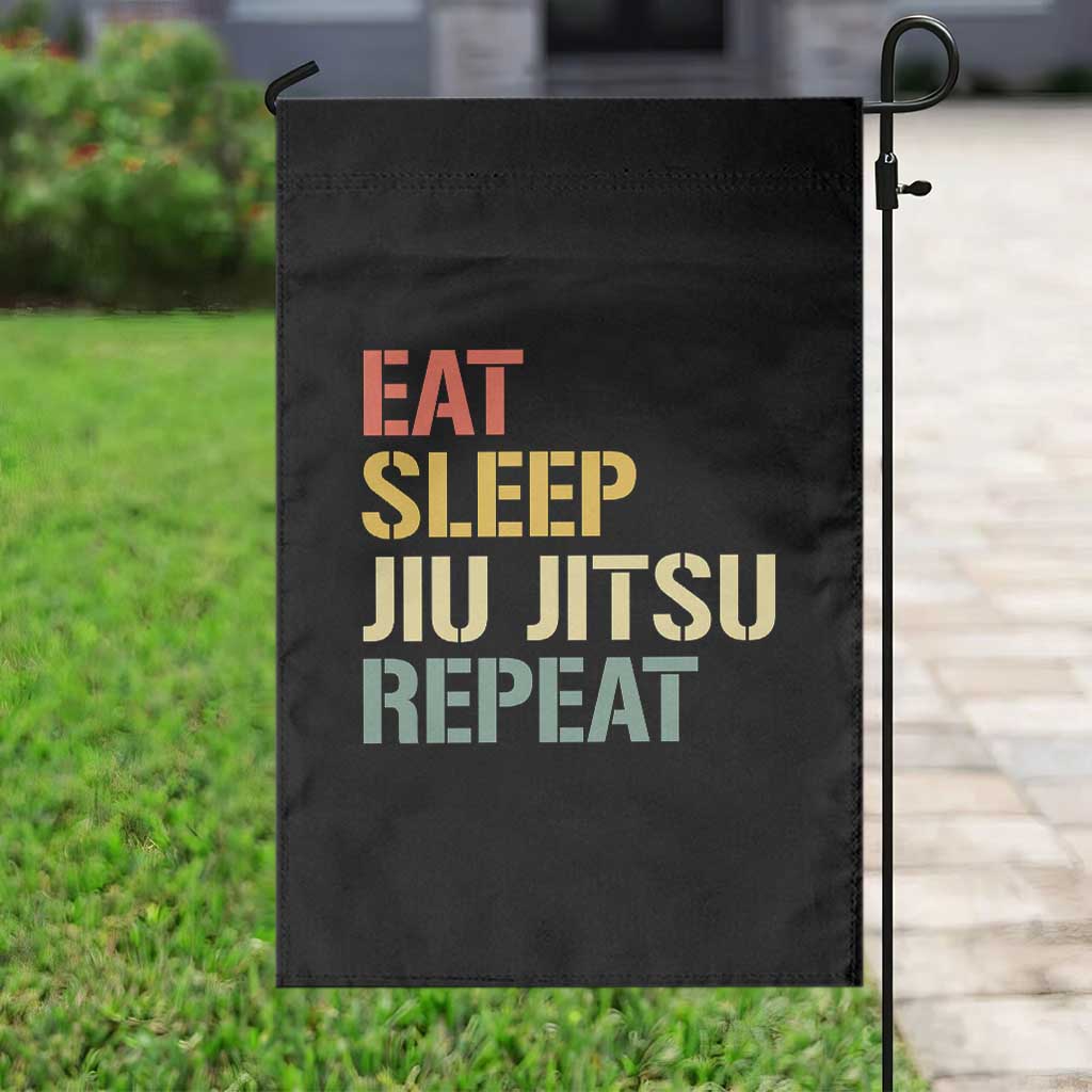 Retro Eat Sleep Jiu Jitsu Repeat Garden Flag Vintage JiuJitsu BJJ TS10 Print Your Wear