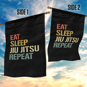Retro Eat Sleep Jiu Jitsu Repeat Garden Flag Vintage JiuJitsu BJJ TS10 Print Your Wear