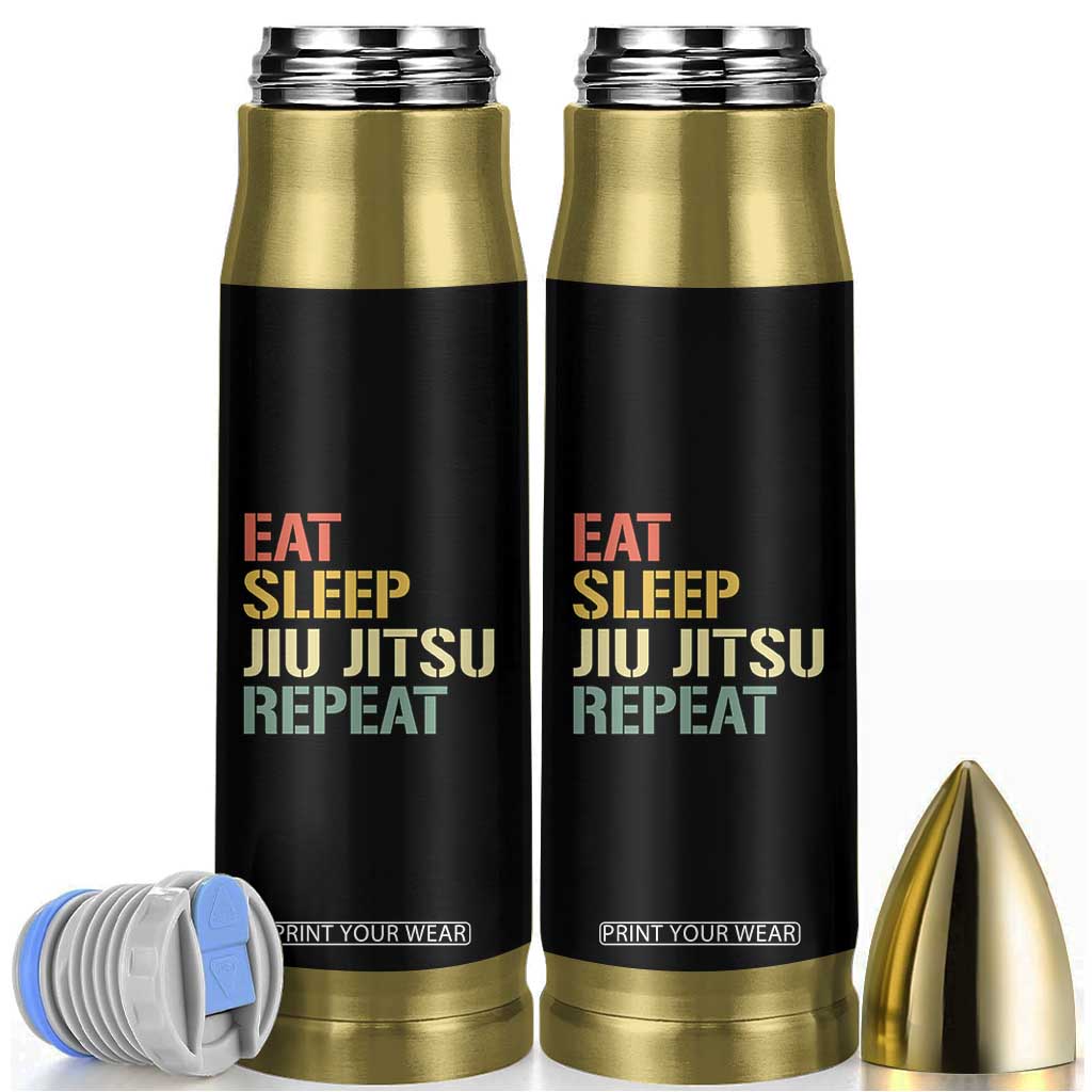 Retro Eat Sleep Jiu Jitsu Repeat Bullet Tumbler Vintage JiuJitsu BJJ TS10 Black Print Your Wear
