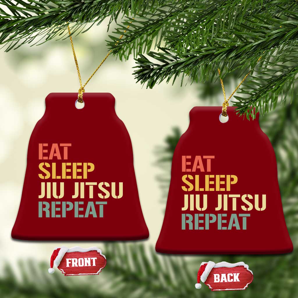 Retro Eat Sleep Jiu Jitsu Repeat Ceramic Ornament Vintage JiuJitsu BJJ TS10 Print Your Wear