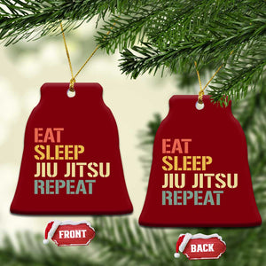 Retro Eat Sleep Jiu Jitsu Repeat Ceramic Ornament Vintage JiuJitsu BJJ TS10 Print Your Wear
