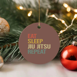 Retro Eat Sleep Jiu Jitsu Repeat Ceramic Ornament Vintage JiuJitsu BJJ TS10 1pc Mocha Print Your Wear
