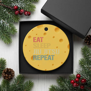 Retro Eat Sleep Jiu Jitsu Repeat Ceramic Ornament Vintage JiuJitsu BJJ TS10 1pc Yellow Cheese Print Your Wear