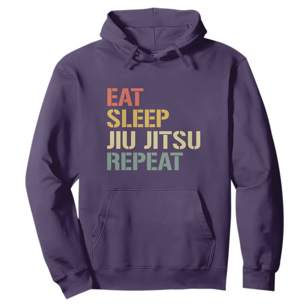 Retro Eat Sleep Jiu Jitsu Repeat Hoodie Vintage JiuJitsu BJJ TS10 Purple Print Your Wear