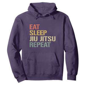 Retro Eat Sleep Jiu Jitsu Repeat Hoodie Vintage JiuJitsu BJJ TS10 Purple Print Your Wear