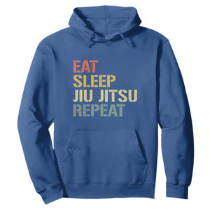 Retro Eat Sleep Jiu Jitsu Repeat Hoodie Vintage JiuJitsu BJJ TS10 Royal Blue Print Your Wear