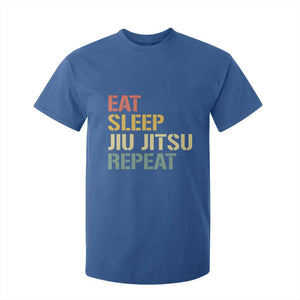 Retro Eat Sleep Jiu Jitsu Repeat T Shirt For Kid Vintage JiuJitsu BJJ TS10 Royal Blue Print Your Wear