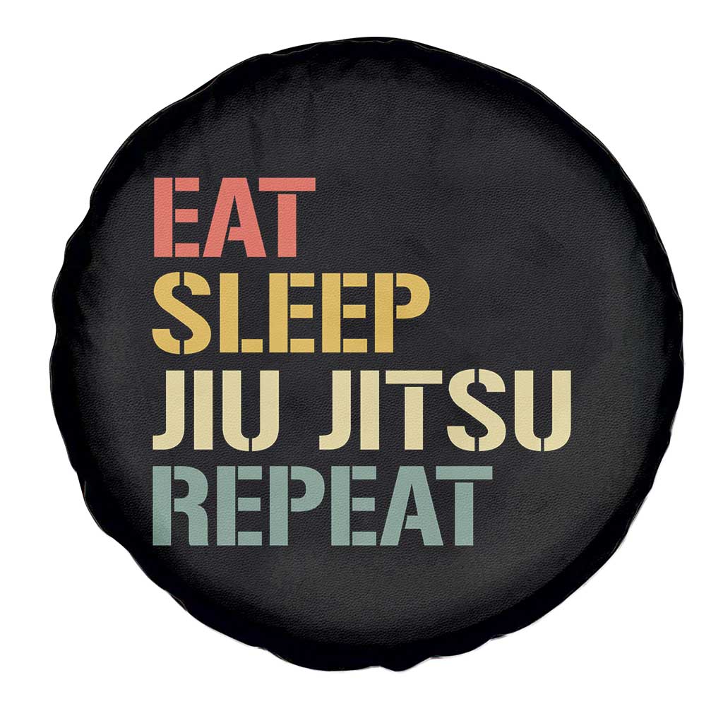 Retro Eat Sleep Jiu Jitsu Repeat Spare Tire Cover Vintage JiuJitsu BJJ TS10 Print Your Wear