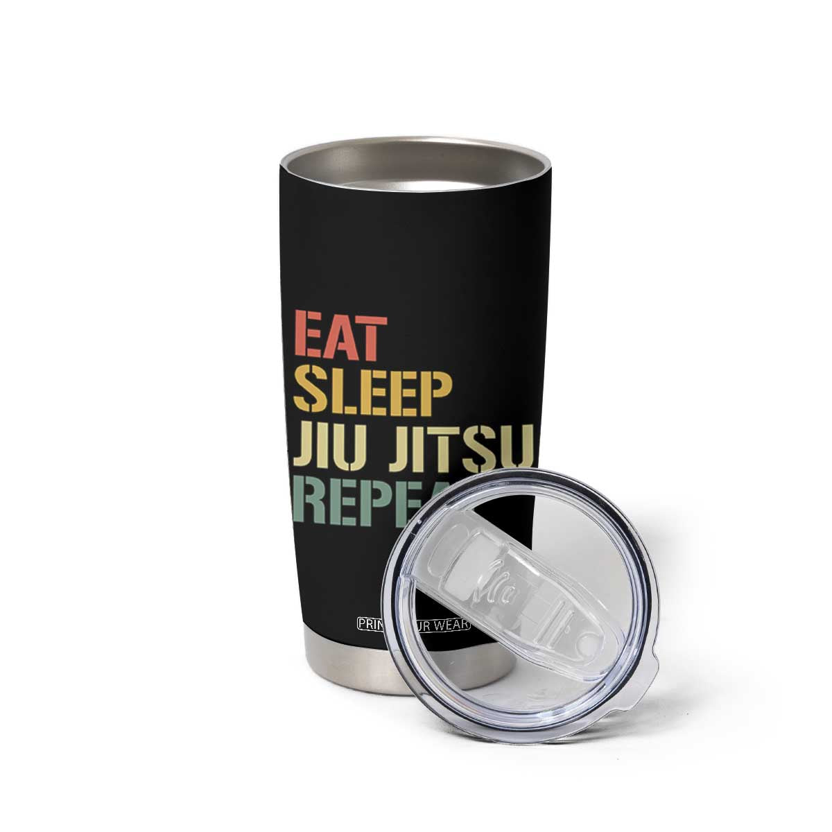Retro Eat Sleep Jiu Jitsu Repeat Tumbler Cup Vintage JiuJitsu BJJ TS10 Print Your Wear