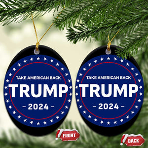 Trump 2024 Christmas Ornament Take American Back Trump Supporter Xmas Gift TS10 Oval Navy Print Your Wear