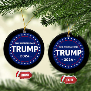 Trump 2024 Christmas Ornament Take American Back Trump Supporter Xmas Gift TS10 Circle Navy Print Your Wear