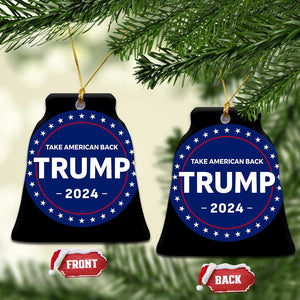 Trump 2024 Christmas Ornament Take American Back Trump Supporter Xmas Gift TS10 Bell Flake Navy Print Your Wear