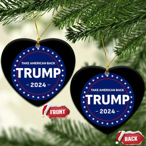 Trump 2024 Christmas Ornament Take American Back Trump Supporter Xmas Gift TS10 Heart Navy Print Your Wear