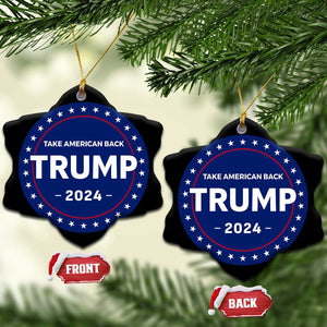 Trump 2024 Christmas Ornament Take American Back Trump Supporter Xmas Gift TS10 Snow Flake Navy Print Your Wear