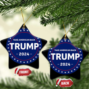 Trump 2024 Christmas Ornament Take American Back Trump Supporter Xmas Gift TS10 Star Navy Print Your Wear