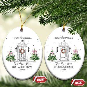 Personalized New Home Christmas Ornament 2024 Custom Address Keepsake First Christmas In New Home TS10 Oval White Print Your Wear