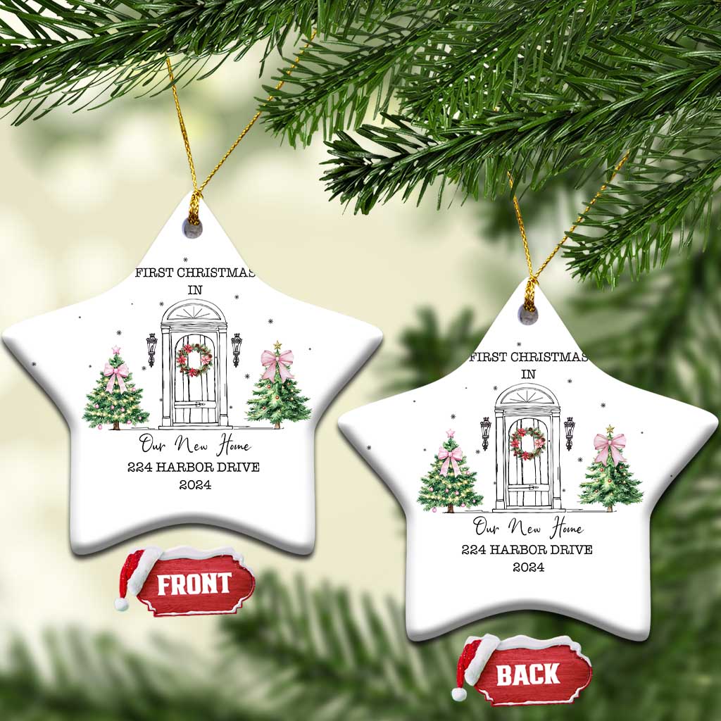 Personalized New Home Christmas Ornament 2024 Custom Address Keepsake First Christmas In New Home TS10 Star White Print Your Wear