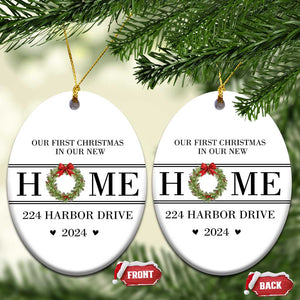 Personalized First Xmas In New Home Christmas Ornament Custom Address Xmas Tree Keepsake 2024 TS10 Oval White Print Your Wear