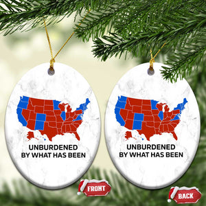 Trump 2024 Christmas Ornament Unburdened by What Has Been Election Map TS10 Oval White Print Your Wear